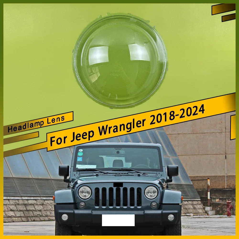 

For Jeep Wrangler 2018 - 2024 Left Right Transparent Headlight Lens Cover Headlamp Lampshade Lampcover Head Lamp Glass Shell