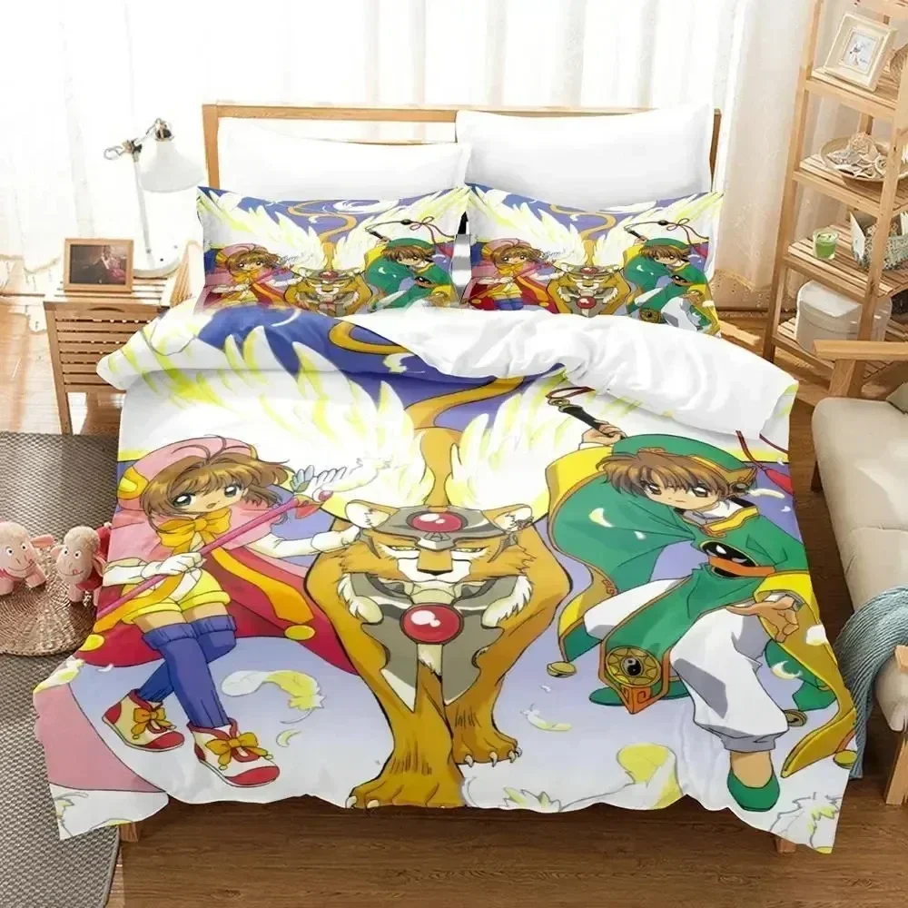 

3D Print Anime Cardcaptor Sakura Bedding Set Printed Bed Set With Pillowcase Duvet Cover Soft Queen King Size Bedclothes Home