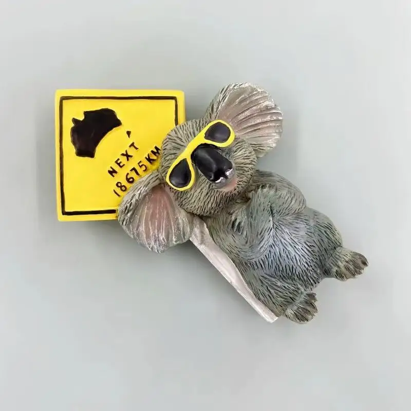 Australian Tourism Commemorative Creative 3D Sunglasses Koala Road Signs Decorative Crafts Magnetic Refrigerator Stickers Gift