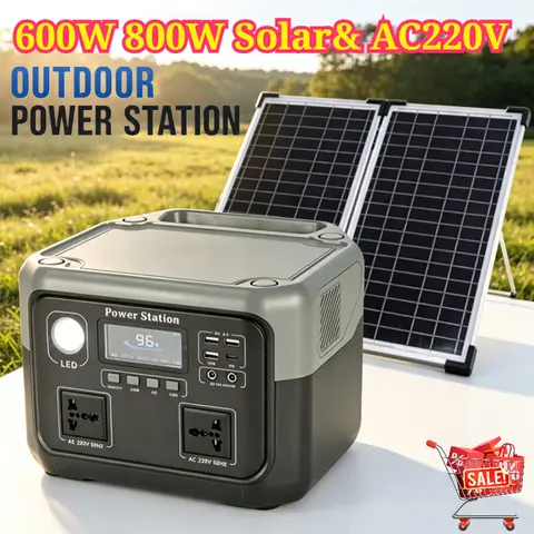 New 800W 600W Portable Power Station 220V 589WH Solar Generator Backup Power Bank for Outdoor Camping, Home Emergency, RV Travel