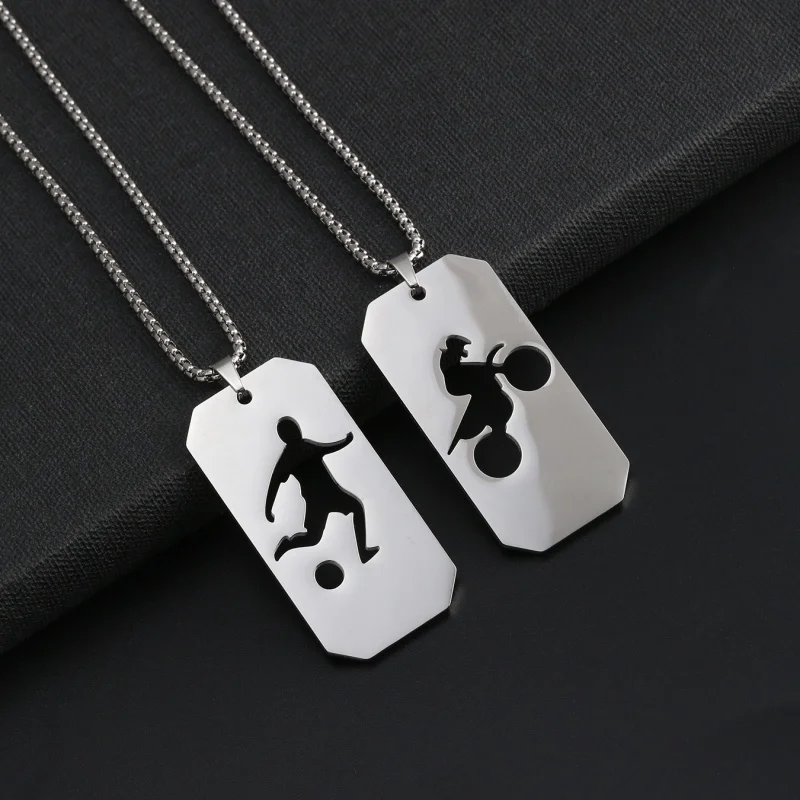 1PC Hip-hop stainless steel hollowed-out engraving Extreme motorcycle pendant necklace, men's football punk fashion casual sport