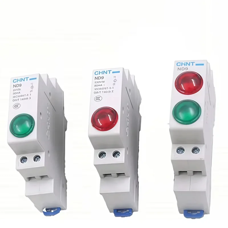 

1PC CHINT ND9 PILOT LIGHTS LED RED GREEN AC/DC 24V 230V Modular DIN Rail Lamp Indicator Light
