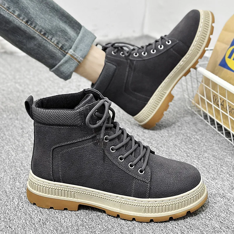 Winter Outdoor Men's Boots Fashion Platform Cowboy Ankle Boots for Men Casual Combat Boots Men's Waterproof Tactical Boots 2023