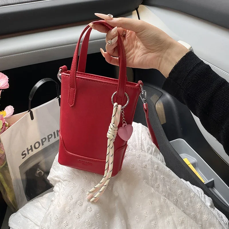

PU Bag Leather Mini Crossbody Bag for Women 2025 New Korean Fashion Luxury Shoulder Bags Female Simple Retro Handbags and Purses