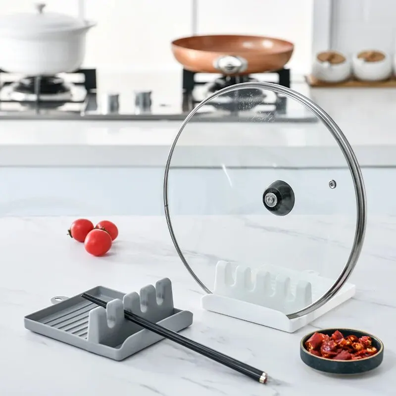 1 unidad de soporte de cocina para espátulas, tapas de ollas, cucharas y utensilios de cocina, para encimera, con soporte para cucharas de sopa y palillos