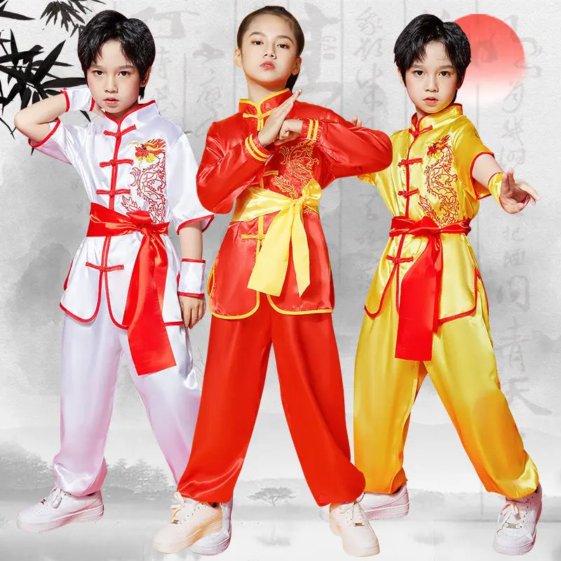 Children Suit Wushu Suit Girl Boy Tai Chi Performance Costume Sets Traditional Chinese Clothing Kid Kung Fu Martial Art Uniform