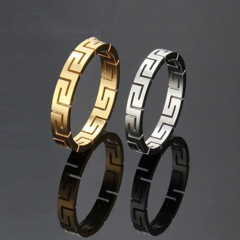 Delicate Creative The Great Wall Rings Simple Geometric Couple Ring for Women Men Jewelry Decoration Accessories Gifts Wholesale