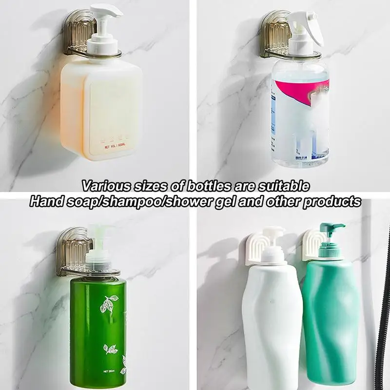 Shower Gel Bottle Rack Hook Wall Mount Spray Hooks Self Adhesive Shampoo Dispenser Bottle Holder Hook Bottle Holder Shower For