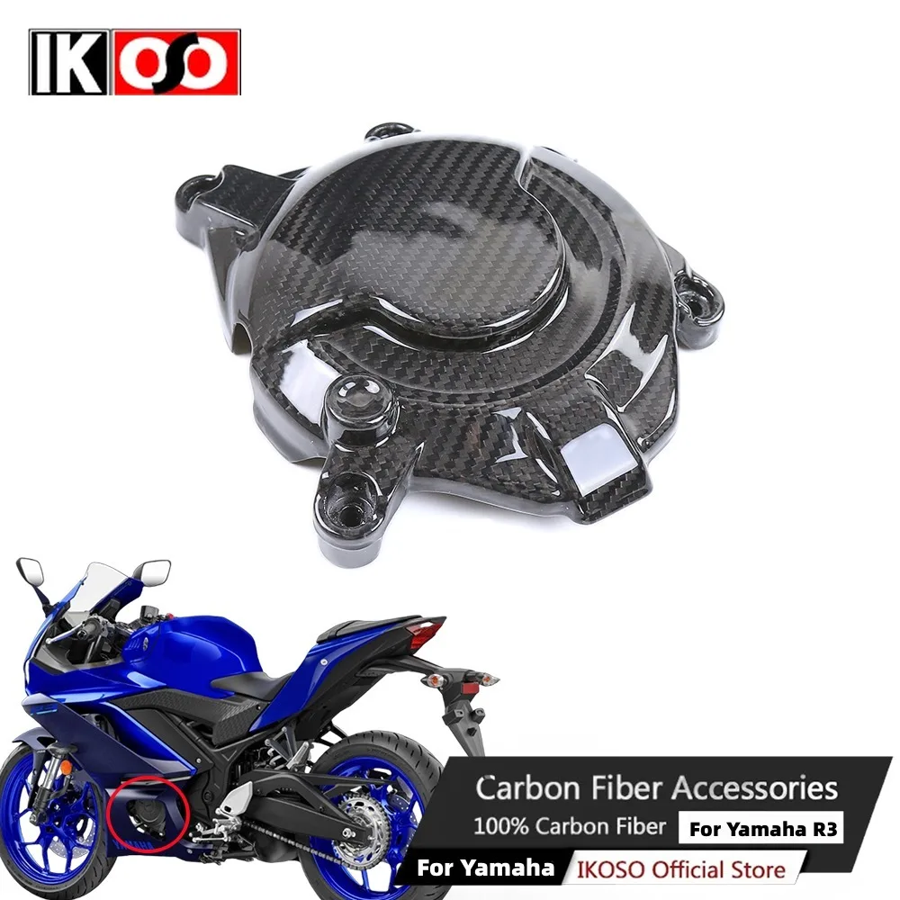 

For Yamaha R3 2022 2023 2024 Pure 3K Full Dry Carbon Fiber Engine Hood Protective Shell Fairing Motorcycle Modification Parts