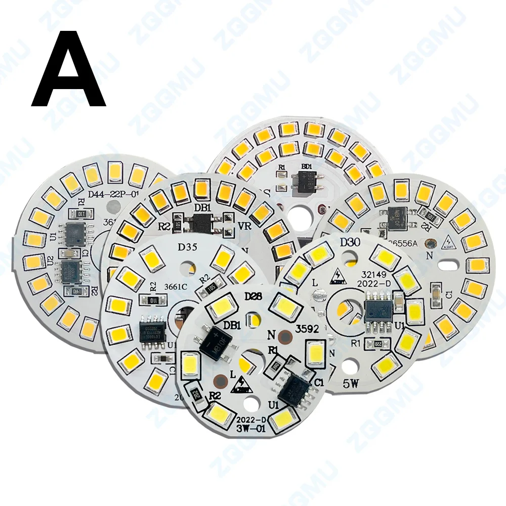 1PCS Chip di lampadina LED 5W 7W 12W 15W 18W 24W 40W 50W 80W 100W 150W AC 220V SMD Lampada rotonda Perline LED Lampadina Faretto Lampadina Chip di