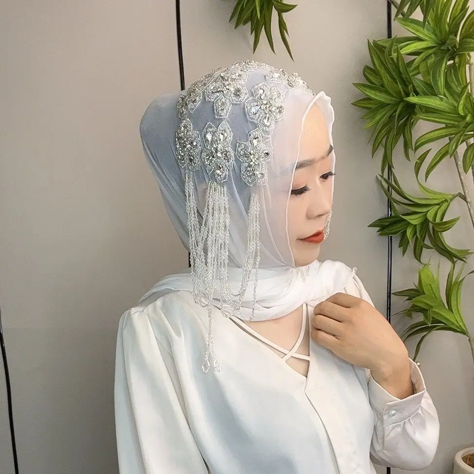 

Hijab Muslim Women Shawl Headscarf Free Shipping Luxury Tassels Scarf Malaysia Prayer Kufi Islam Saudi Arabia Lace Turban 05405