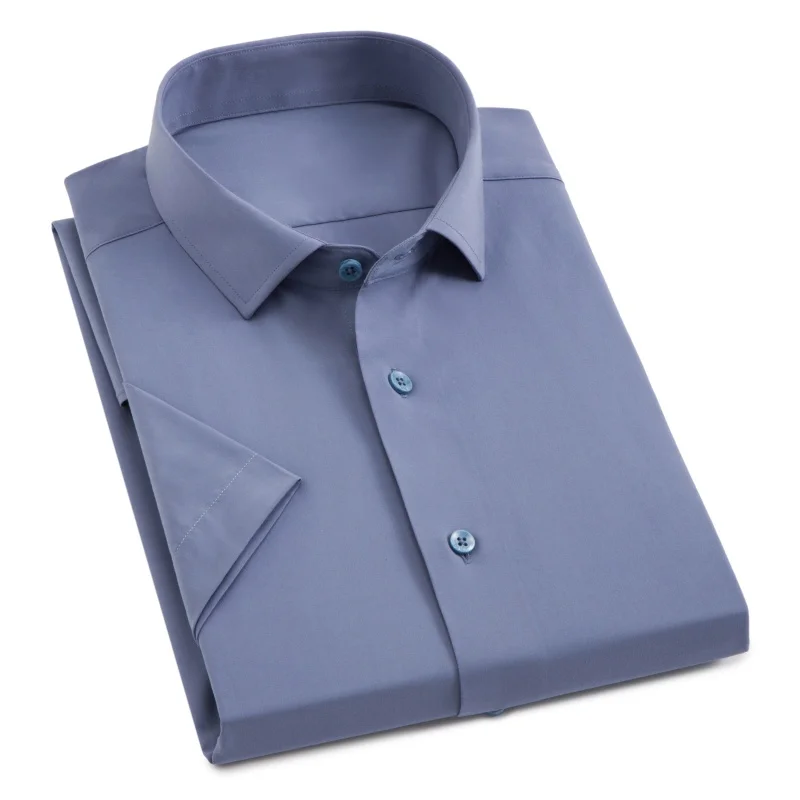 

Modal 8XL Formal Work Men Shirts Short Sleeve Shirts for Men Large Size Slim Fit Soft Cozy Business Casual Office White Shirts
