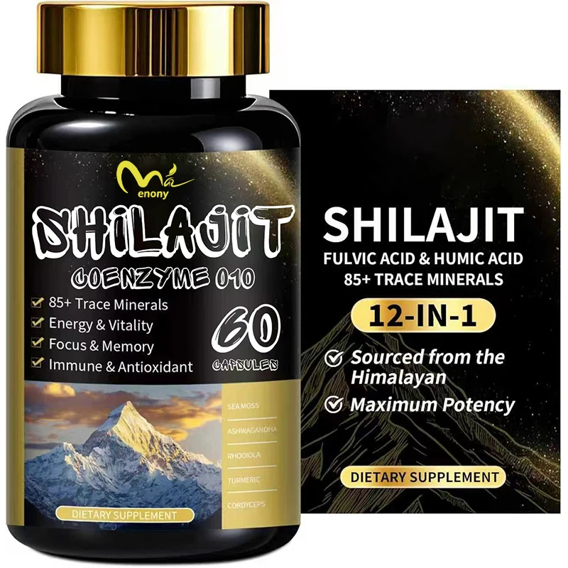 Algas y ginseng, que contiene coenzima Q10, ácido fulvico y ácido humano, setas shiitake, apoyo a la inmunidad, 60 cápsulas