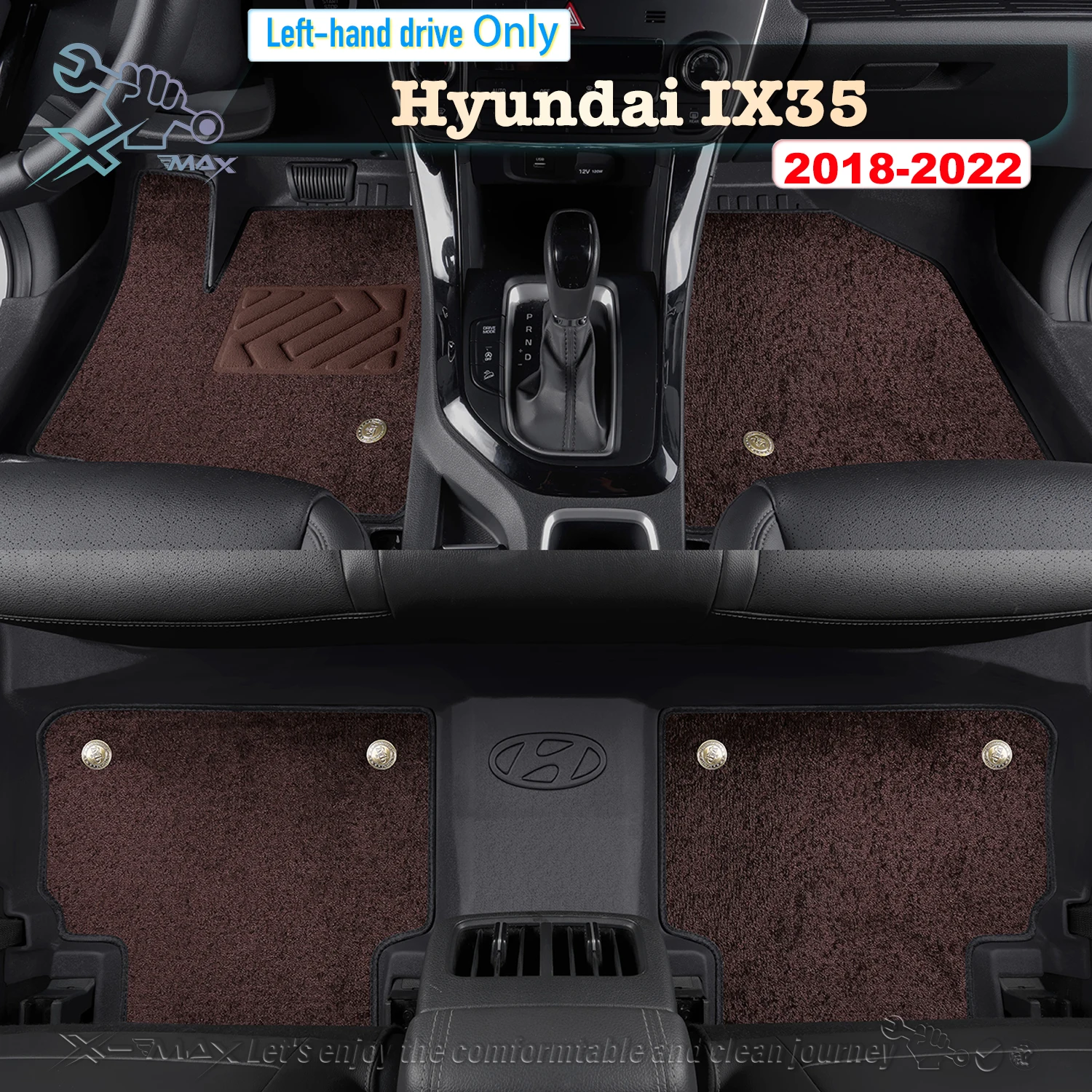 

Left-hand Drive Car Floor Mat For Hyundai IX35 2018-2022 Full Surround Foot Mat Automotive Floor Mat Floor Liner Water-proof Mat