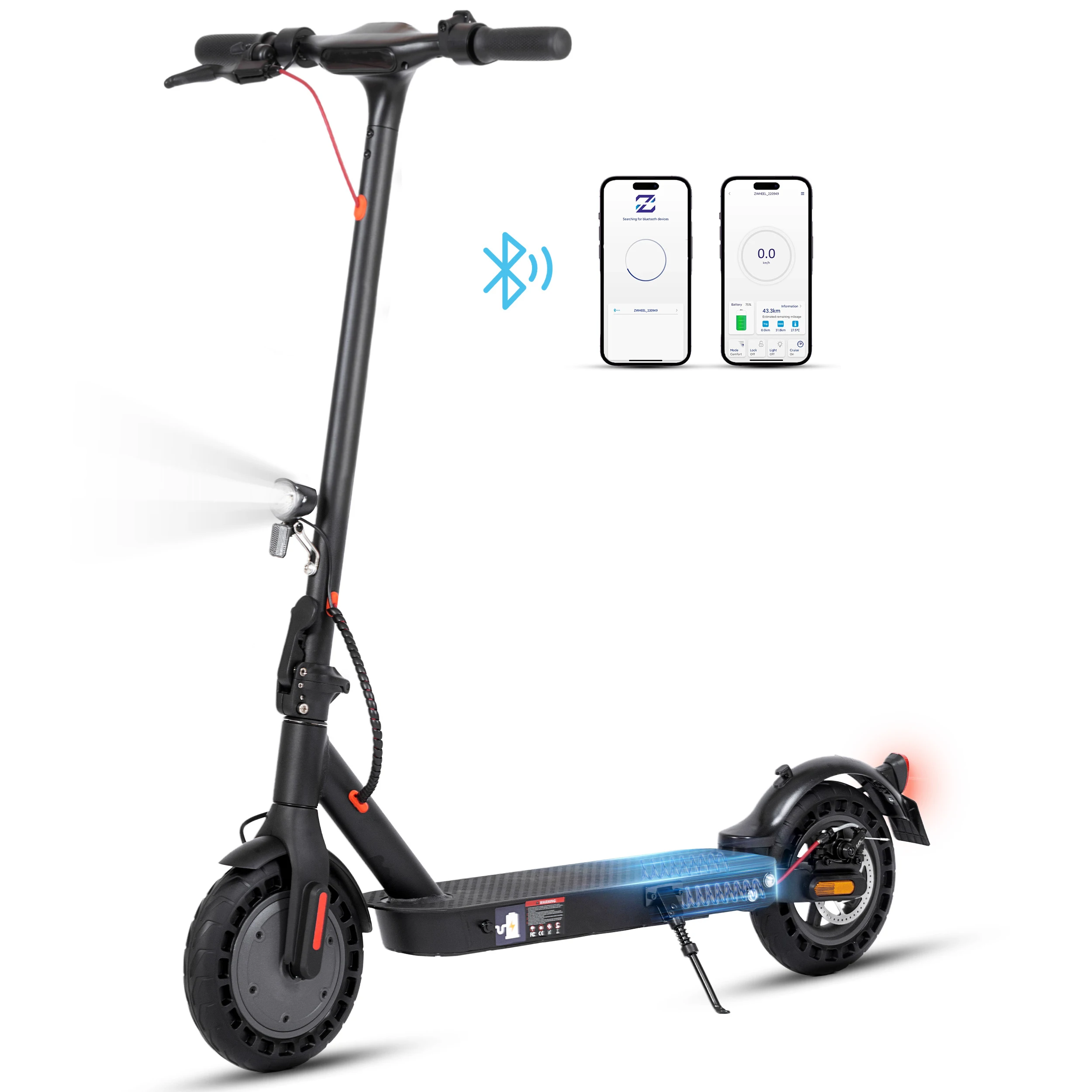 Vankel E-Scooter mit ABE-Straßenzulassung, 10-Zoll-Elektroroller für Erwachsene, 500W Motor, 36V10Ah Akku, 35–40 km Reichweite, faltbarer Elektroroller