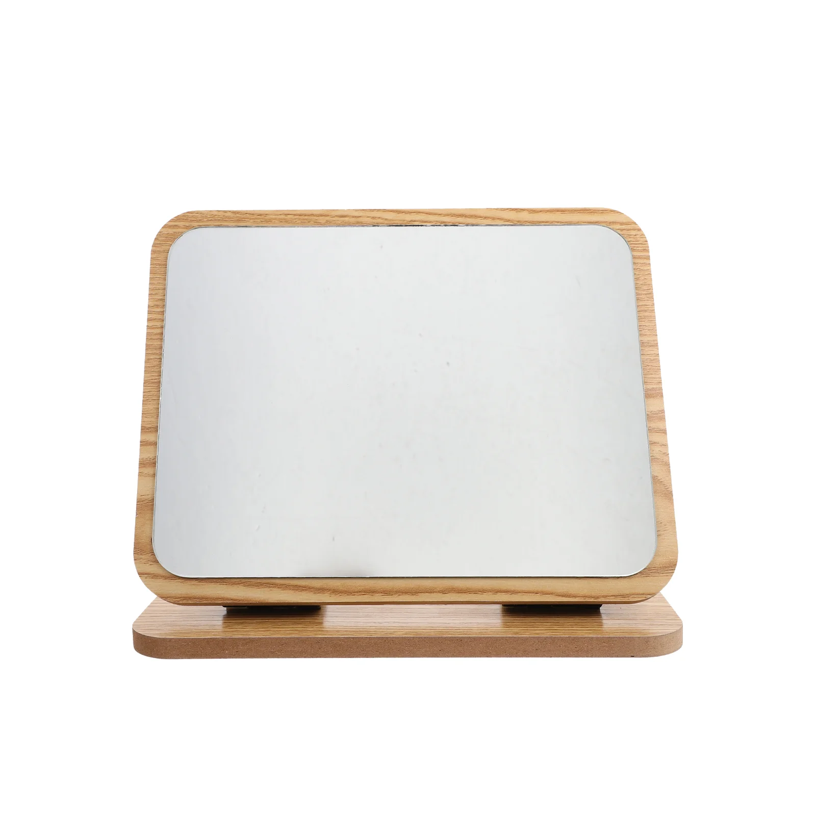 

Make up Mirror Portable Makeup Wooden Vanity Mirrors Tabletop Can Move Silver