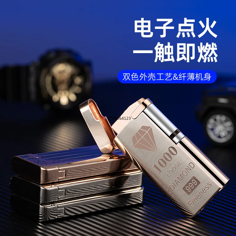 New Personality Roller Touch Sensor Windproof Lighter Mini Butane Gas Lighter Unusual Metal Cigarette Lighter Men\'s Gadget