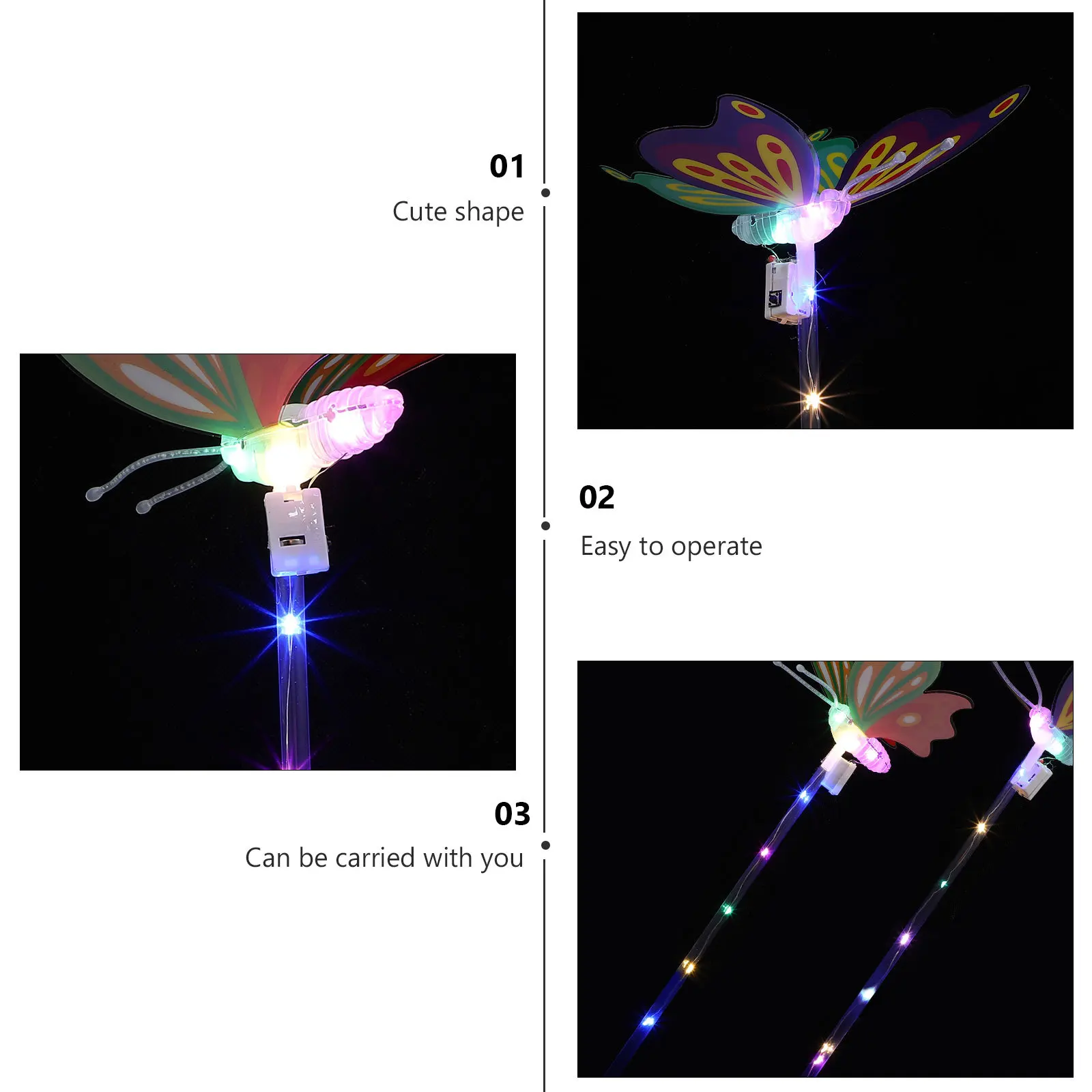 5 uds palos de hadas brillantes palos de luz brillantes accesorios de alegría coloridos palo de Hada para niños juguetes brillantes