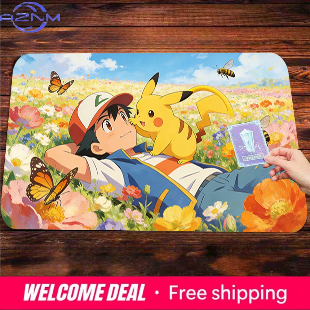 Aurora Icy Cave Ash Squirtle Blastoise Neon Crystal Large Gaming Mouse Pad - Non-Slip Rubber Washable Desk Mat for Gamers