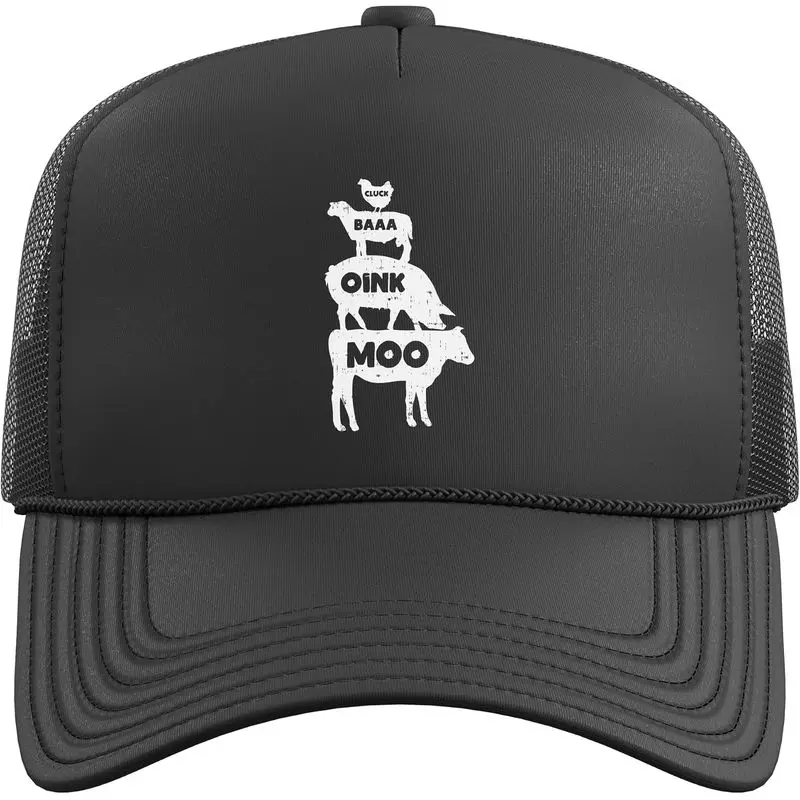 Cluck Baaa Oink Moo Country Farm Animal Farming Farmer Gift Trucker Hat With Adjustable Mesh Back