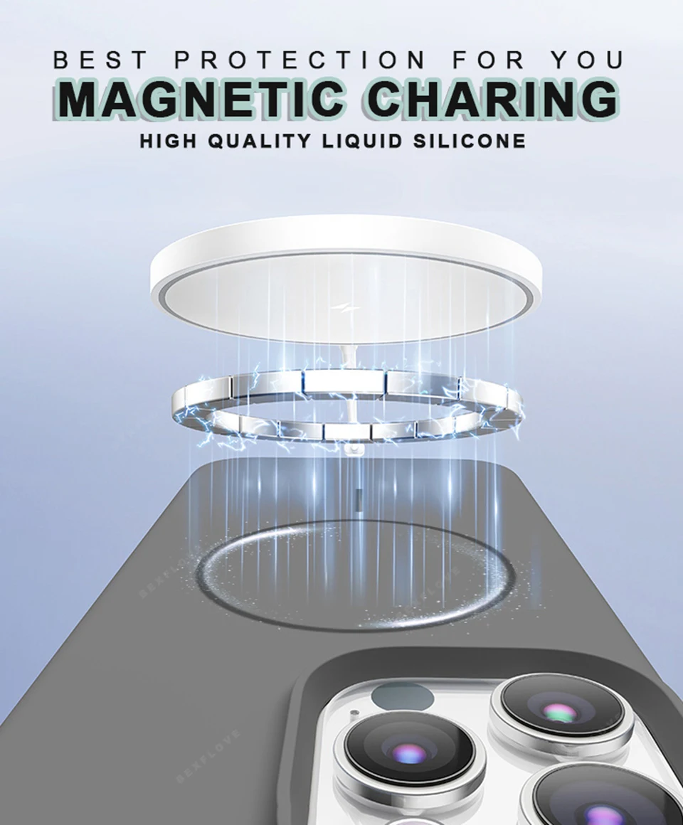 Magnetic Official Phone Case For iPhone 16E 16 14 15 Plus 11 12 13 16 17 Pro Max Air Magsafe Liquid Silicone Protector Cover