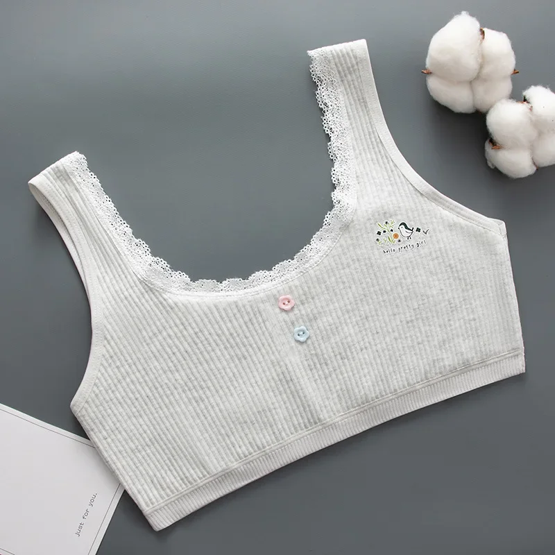 Adolescent Girls Bra Underwear 10-12-15 Years Old Girls Vest Thin Lace Double Layer No Chest Pad Girls Bra Sport Bra