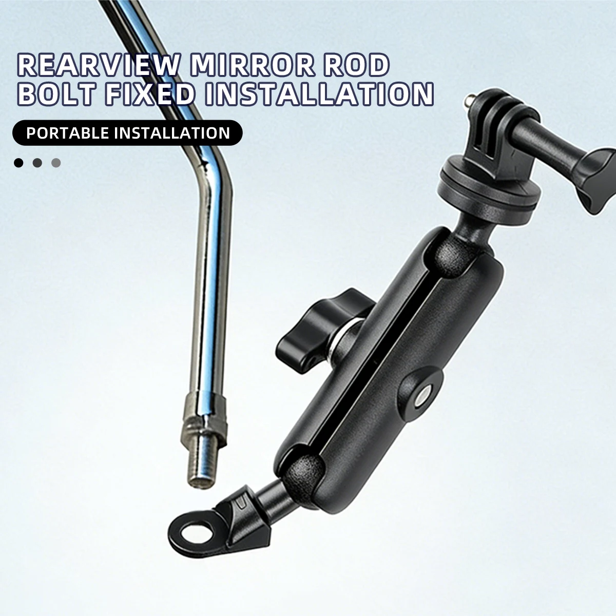 Sports Camera Mount Adapter Motorcycle Handlebar Mirror Mount Bracket 360 Degree Adjustable Stable Camera Holder Universal