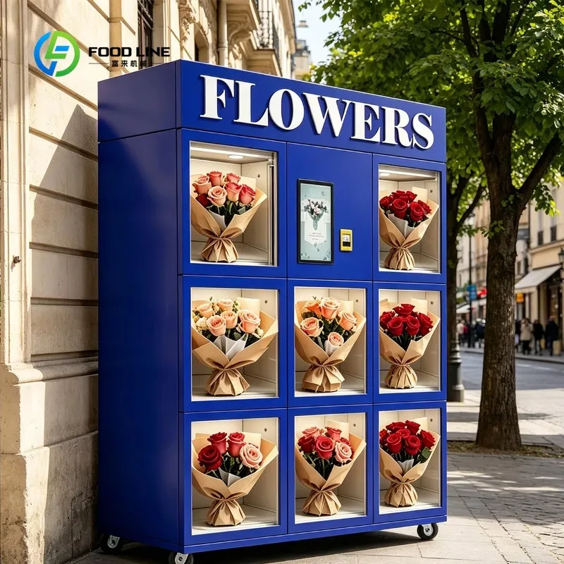 Customized 8-row Fresh Flower Bouquet Vending Machine for Unmanned Self-service Sale of Flowers