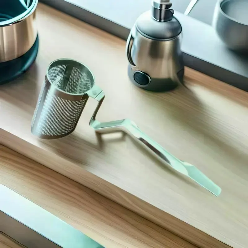 Food Safe Stainless Steel Tea Strainer Long Handle Hanging Clip Tea Infuser for Kitchen Restaurant Tea Brewing