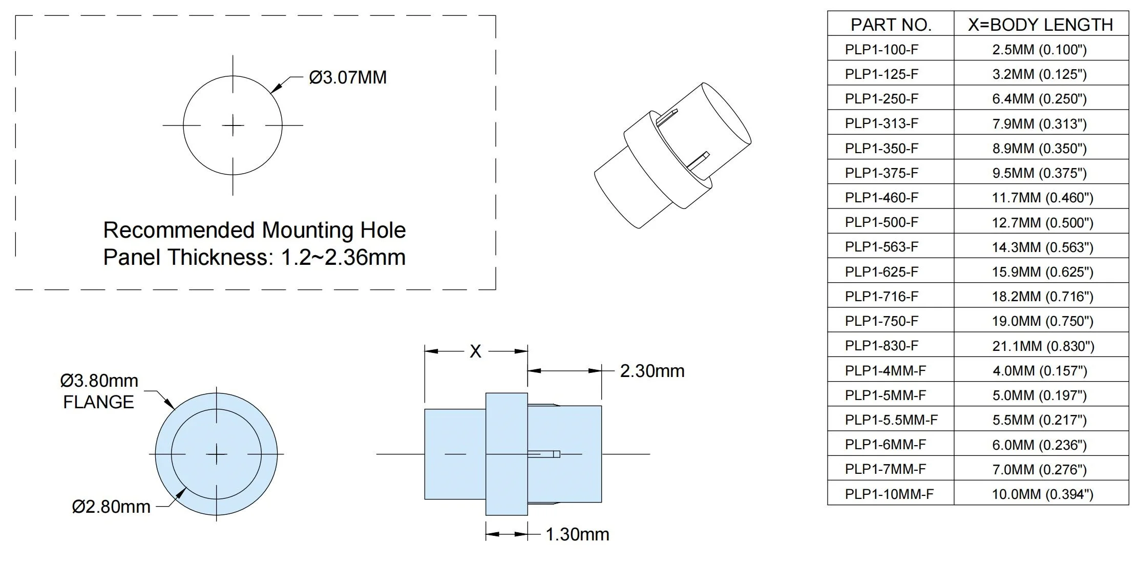Imagem -02 - Tubo Redondo Led Light Guide Flat Top Plp1100-f mm 50 Pcs Lot