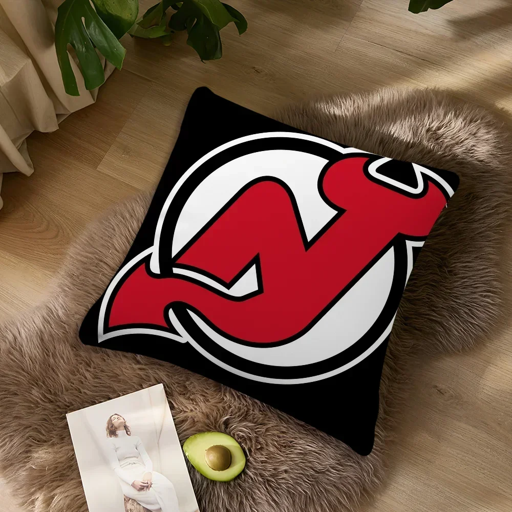 New Jersey D-Devils Pillow Case Sofa Living Room Bedroom Headboard Backrest Cushion Square Cushion Nap Time