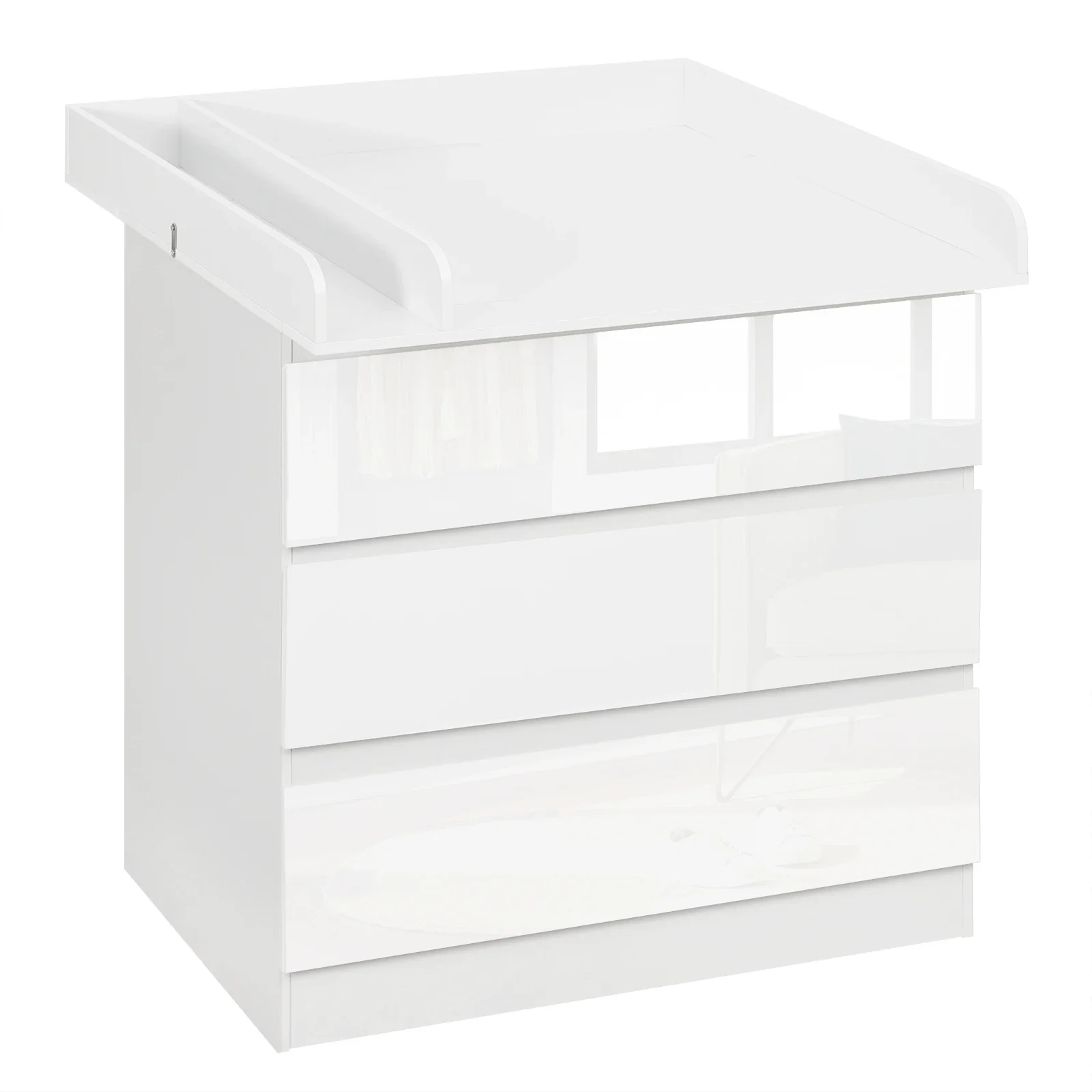WOLTU 1 SET Baby-Wickeltisch mit 3 Schubladen, Truhe, Aufbewahrung, Wohnzimmer, Schrank, Sideboard, Kleiderschrank, Nachttisch für Schlafzimmer