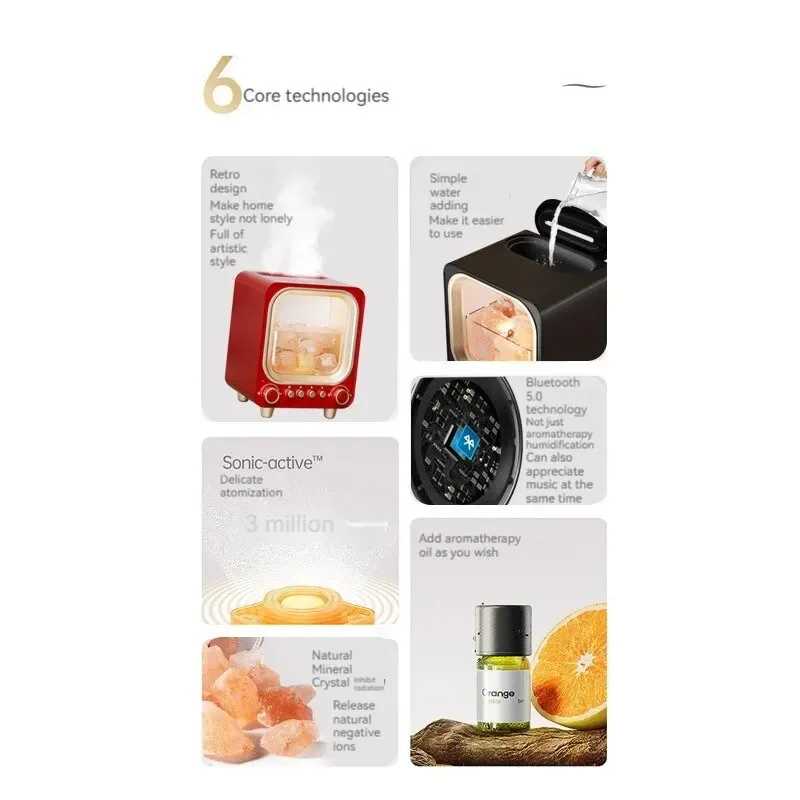Máquina de aromaterapia Humidificador Altavoz Bluetooth inteligente Difusor de aromaterapia USB para oficina