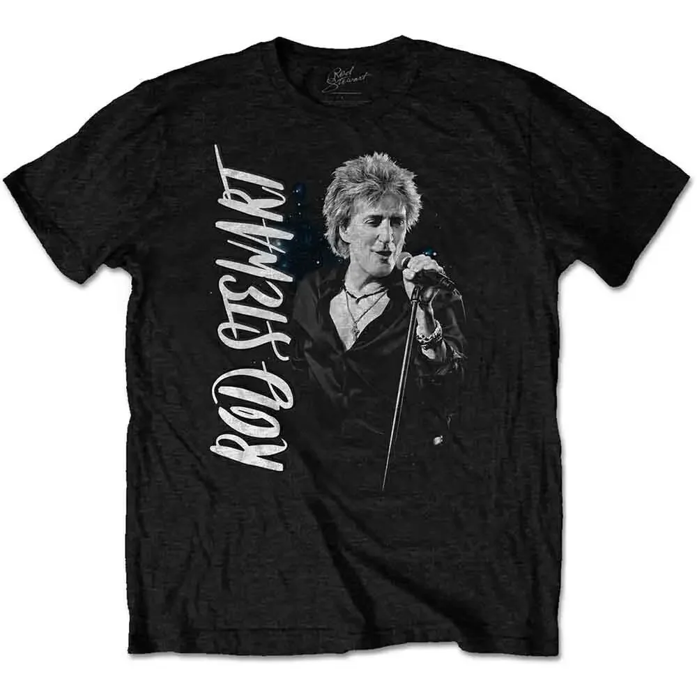 Rock Off Rod Stewart Admat camiseta negra XX grande