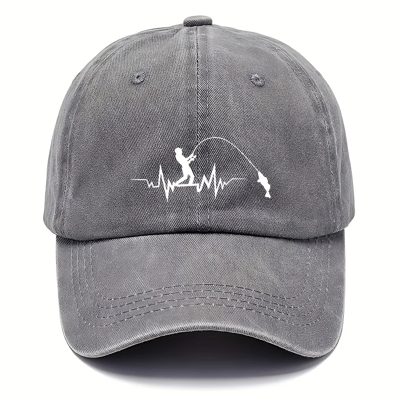 Men' & Women' Vintage Washed Fishing Baseball Cap - UPF Wide Brim Dad Hat Suitable for Golf, Driving, Outdoor Activities - Casua