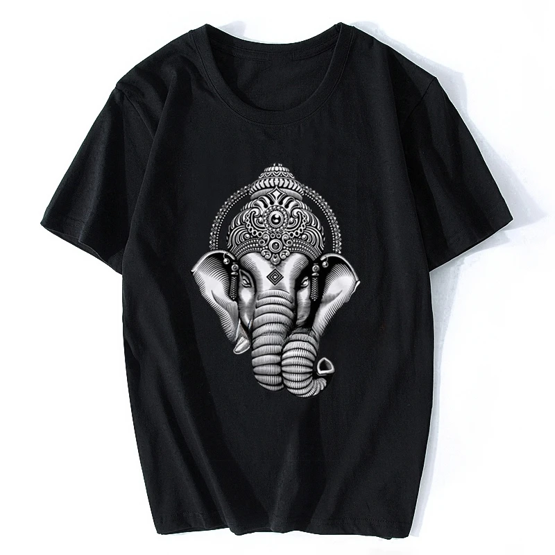 Arrival Ganesh Head Hinduism India Goa Trippy Meditation Yoga Chakra Esoteric Psychedelic Men Cotton T Shirt Hip Hop Tees Tops