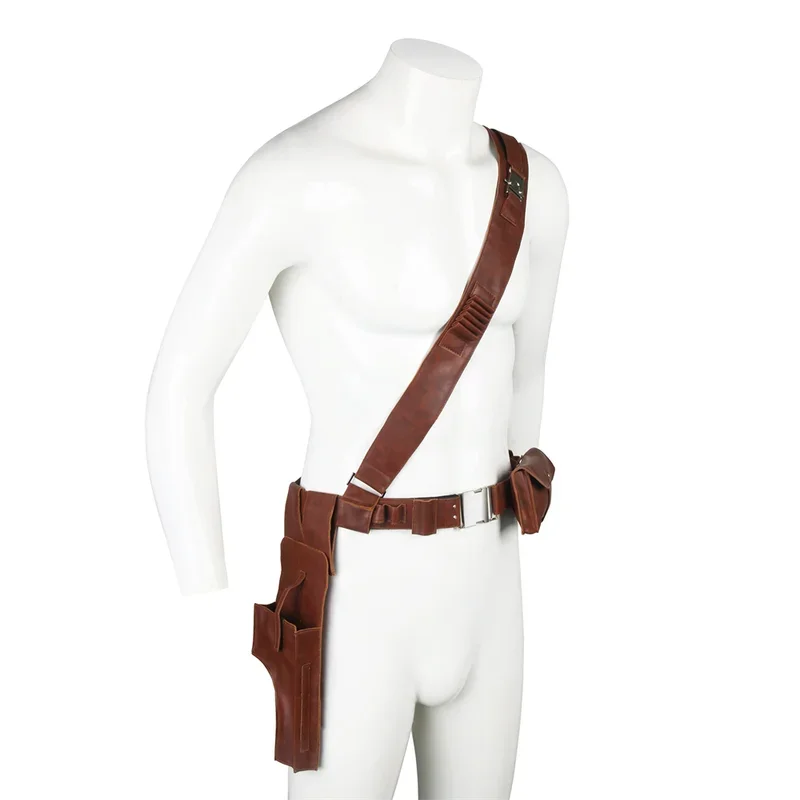 1pcs The Mandalorian Leather Belt With Gun Holster Cosplay Props Replica for Adults Size S-L