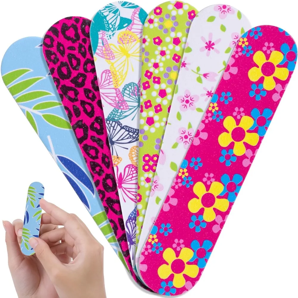 6pcs Multicolored Double-Sided Nail Files, 150/180 Grit, Professional Manicure Pedicure Tools for Women