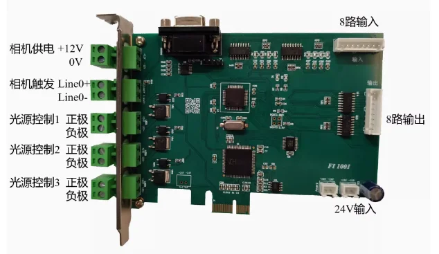 For PCIE8 input and 8 output IO board for machine vision