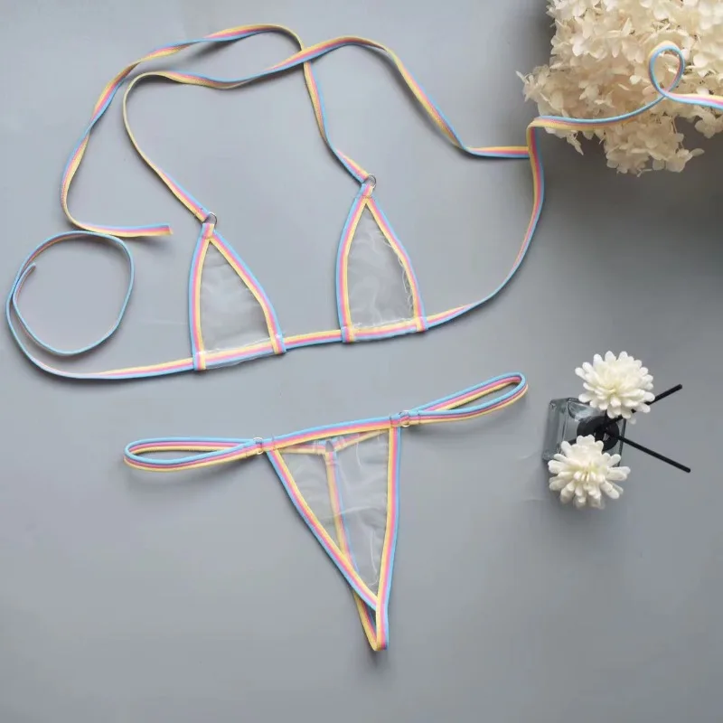 Sexy mini podprsenky bez kostic, ultratenká síťovaná podprsenka bez podšívky, černá, průhledná, 2 kusy, dámské exotické spodní prádlo - náhled 2