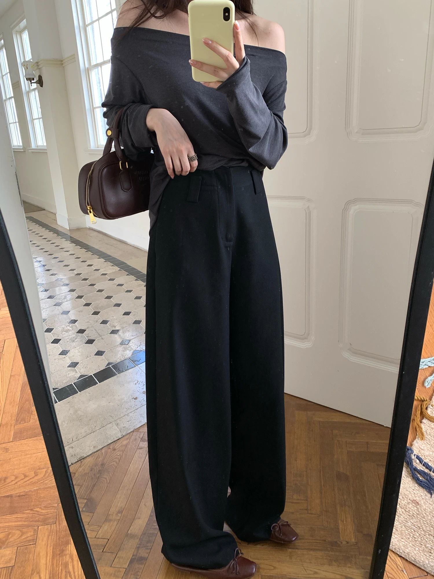 

NAZ plus Size Autumn Wide Leg Suit Pants mat Old Money Sle Casual Straight Cut Faionable High Waist Long Trousers