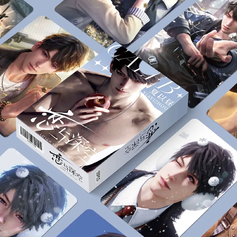 

55 Pcs/Set Love And Deepspace Laser Small Card Caleb Sylus Zayne Rafayel Characters Lomo Cards Photocard Cosplay Gift