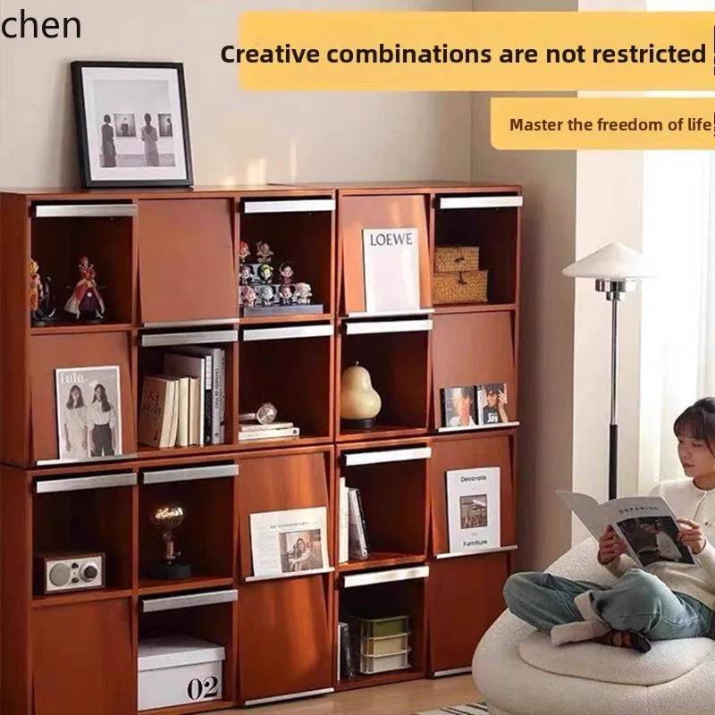 

YFY bookcase solid wood multi-functional locker living room multi-functional combination magazine cabinet dining side cabinet