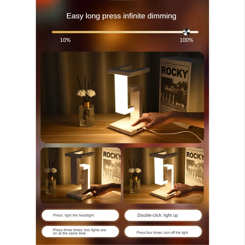 Suspending Anti-Gravity Night Light Multifunction Desk Lamp Dimmable Table Lamp For Bedroom Decor