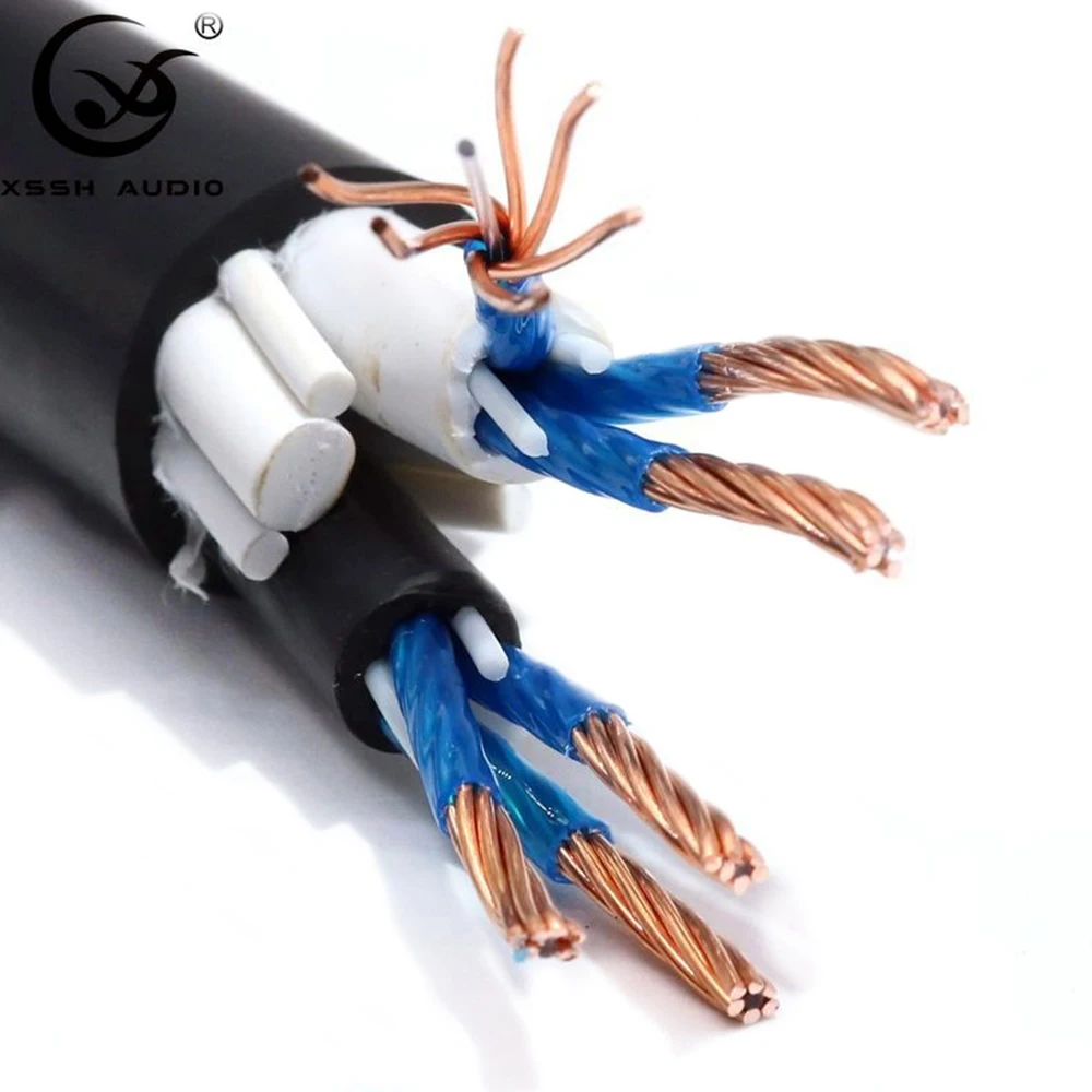 Speaker Line YIVO XSSH Hifi Audio OEM ODM 18mm OD OCC Core Black PVC Case High Quality Audiophile HIFI Audio Speaker Wire Cable