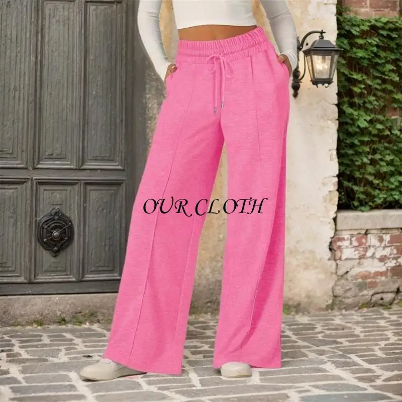 

Женские мешковатые свободные спортивные штаны с завязками и высокой талией, повседневные широкие брюки для бега, спортивные для