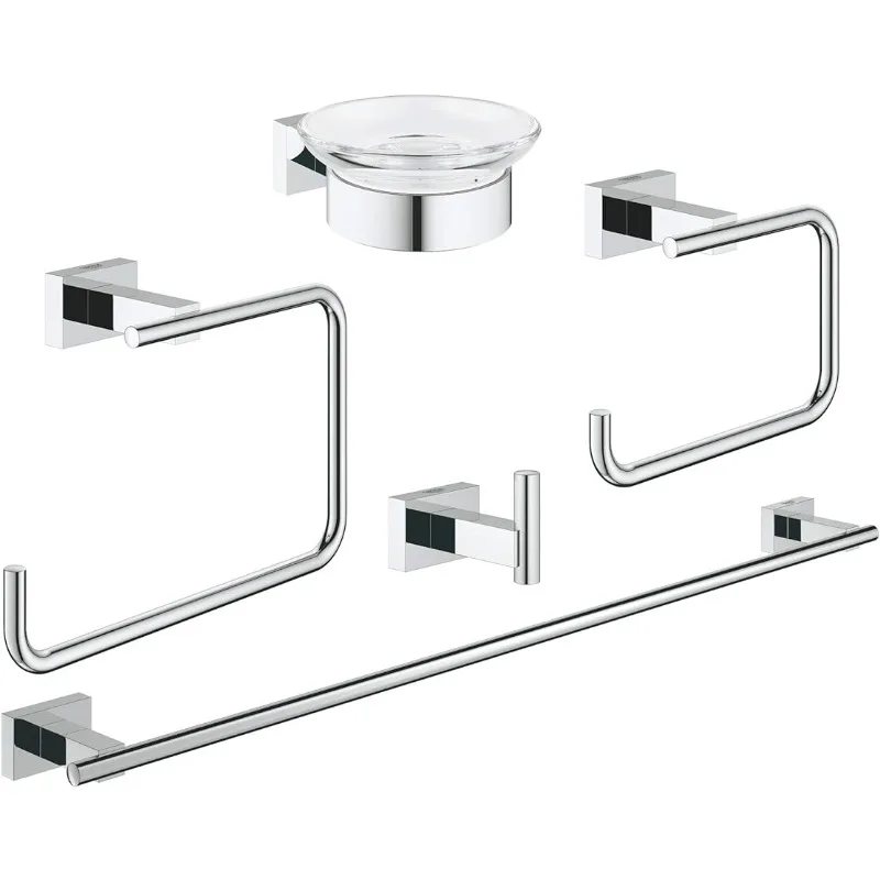 

Набор для ванной Grohe 40758001 Essentials Cube Master 5 в 1, Starlight Chrome