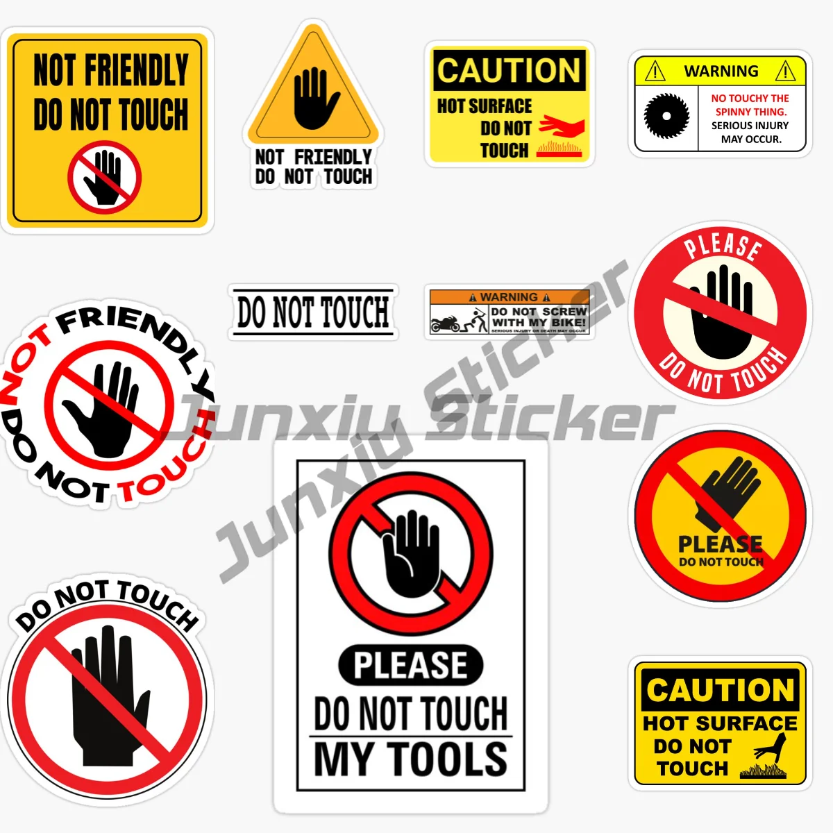 

DO NOT TOUCH Notice PVC Sticker Vinyl Self-adhesive Decal Warning Sign Sticker Premium Quality Anime Car Accessories Decals