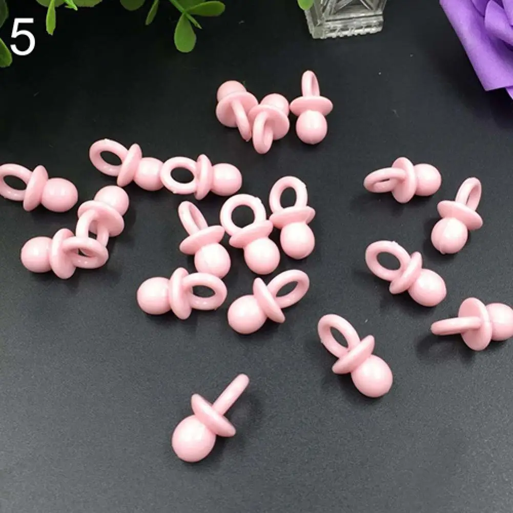 50Pcs Mini Acrylic Pacifiers Transparent Pacifiers Pendant Cake Decoration DIY Jewelry Baby Shower Birthday Party Decorations