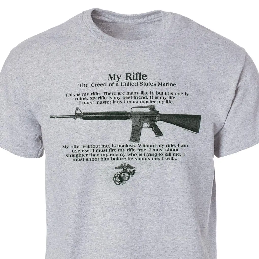 

My Rifle -US Marine Corps Creed Printed T Shirt. High Quality Cotton, Breathable Top, Loose Casual T-shirt New S-3XL